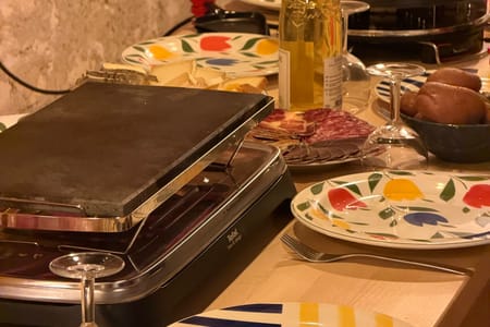 Raclette on the coliving table