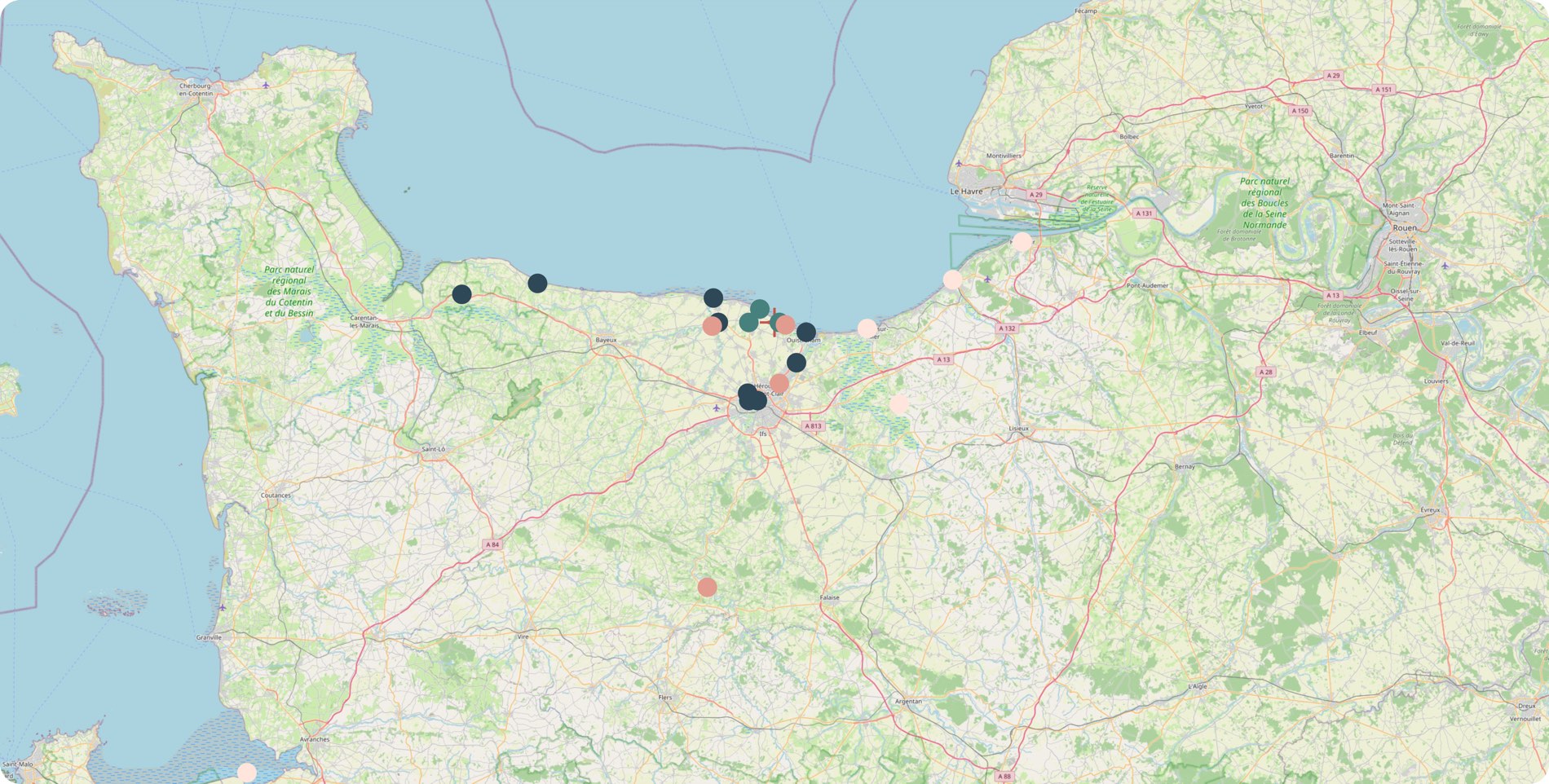 Carte des activités autour des Briques