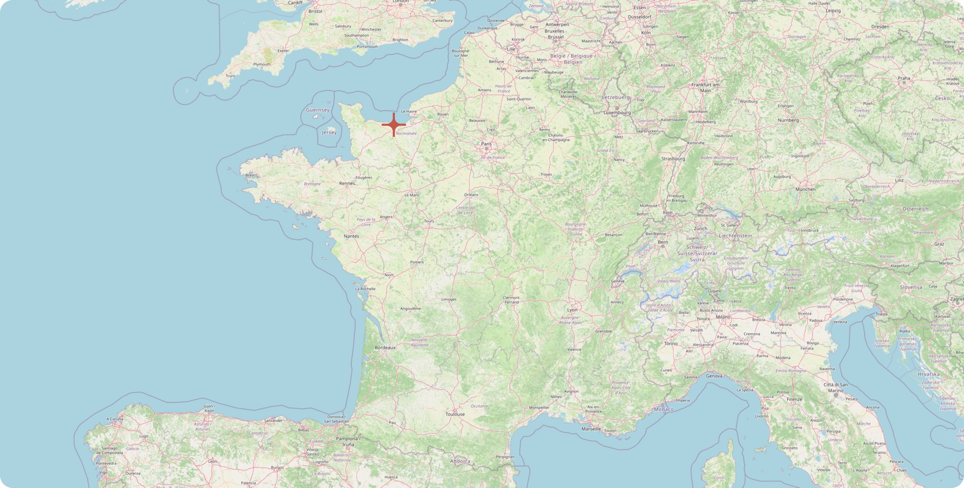 Map: Les Briques in Lion-sur-Mer, north of Caen